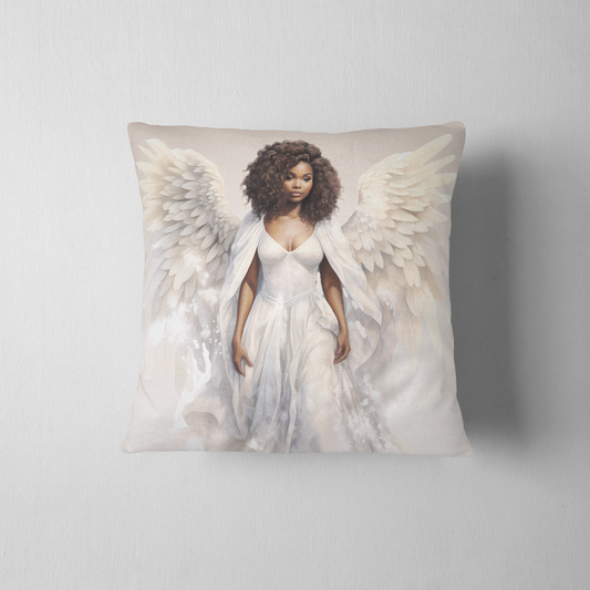 African American Angel in White