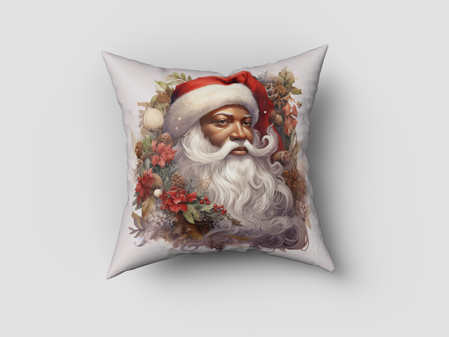 African American Santa on Velvet "Old St. Nick"