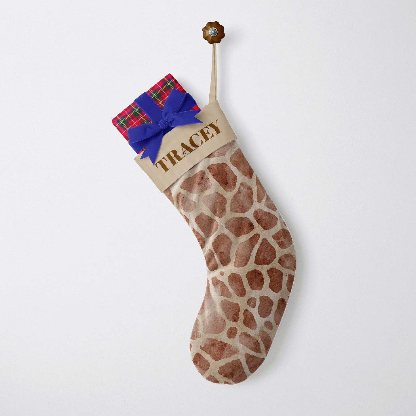 Velvet Animal Print Luxury Christmas Stockings with Monogram or Name