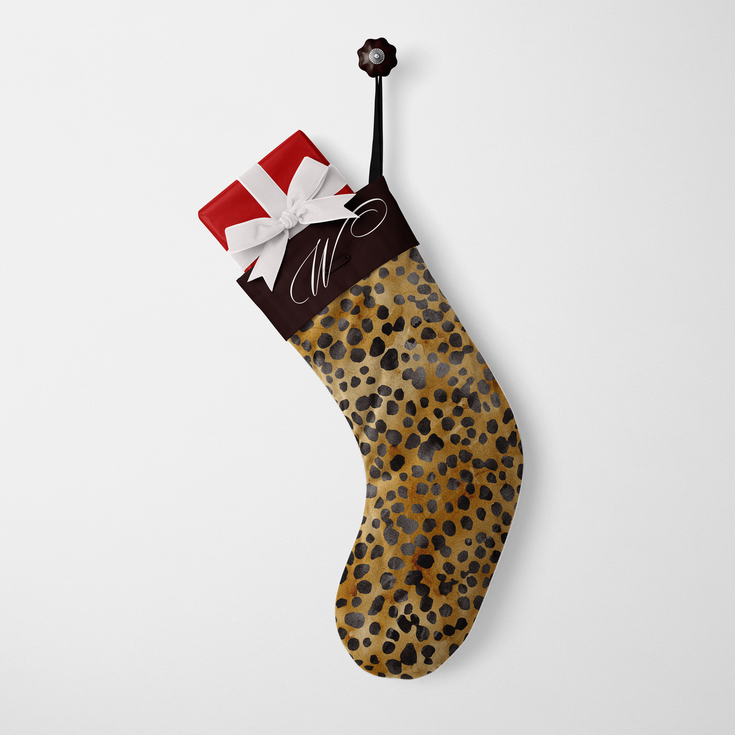 Velvet Animal Print Luxury Christmas Stockings with Monogram or Name