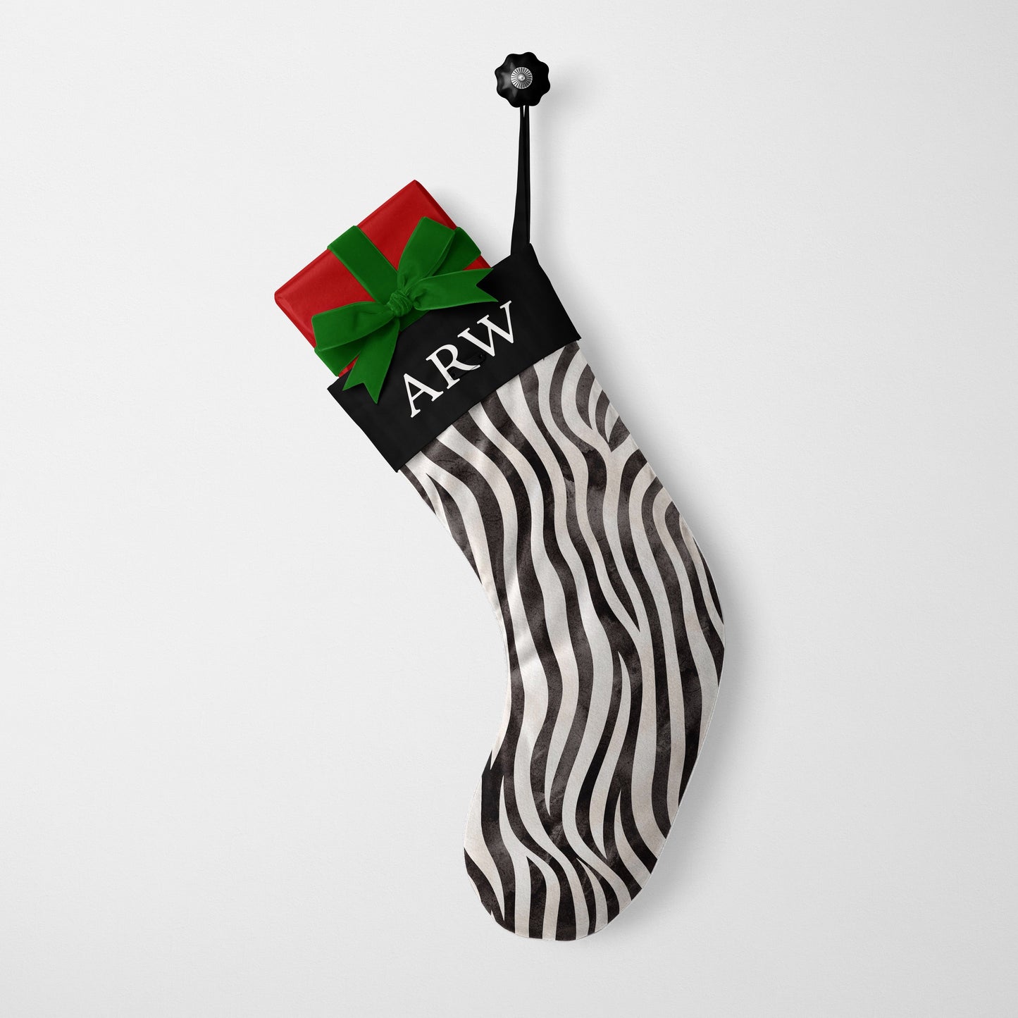 Velvet Animal Print Luxury Christmas Stockings with Monogram or Name