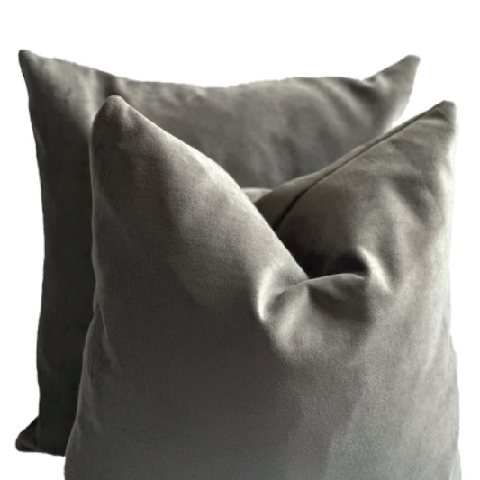 Charcoal Velvet Pillow Cover